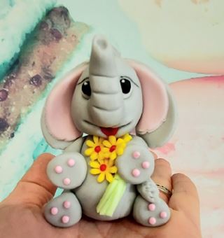 Picture of ELEPHANT SUGAR CAKE TOPPER 6CM HAND MADE